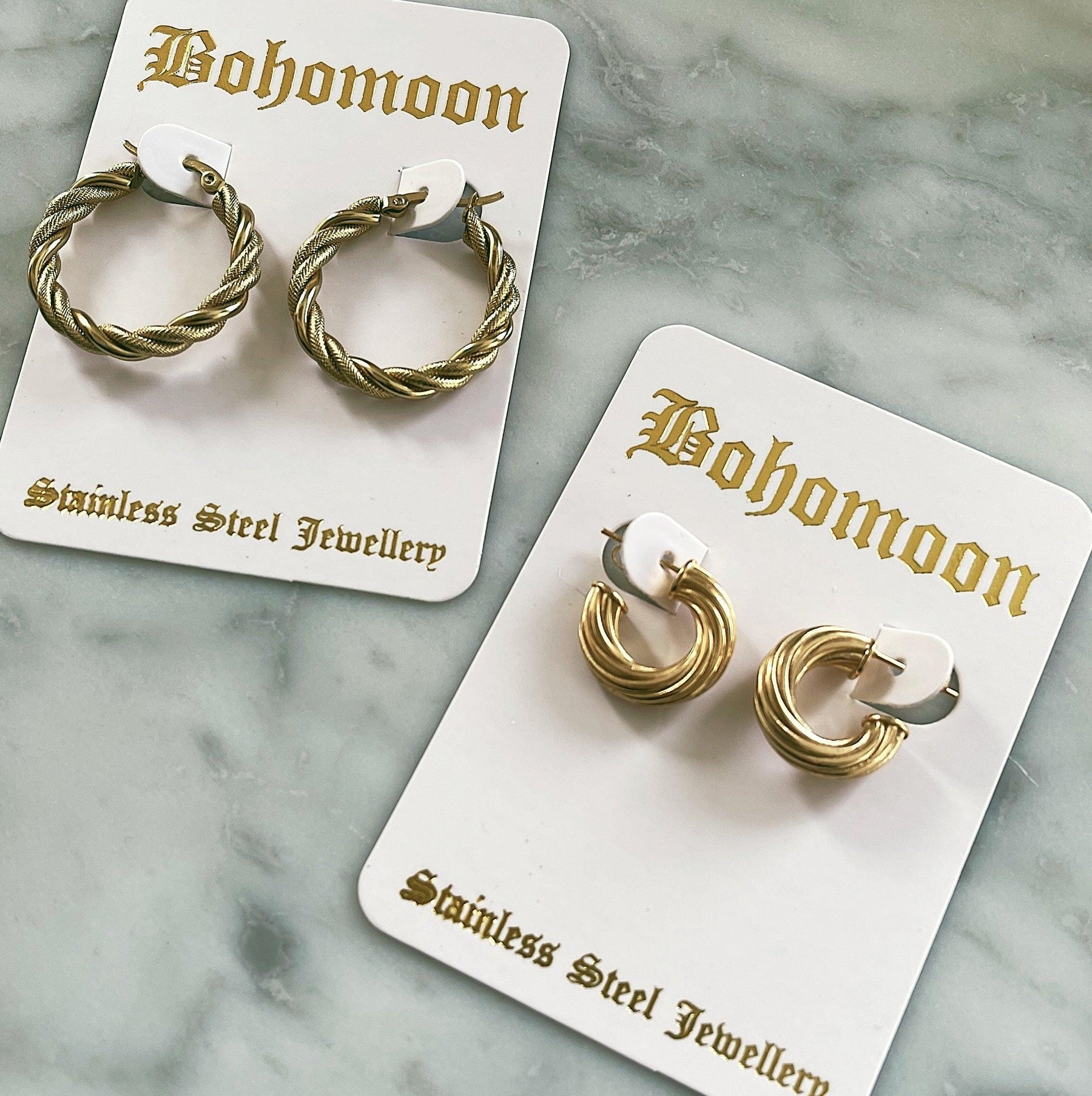 BohoMoon Stainless Steel Nina Hoop Earrings Gold