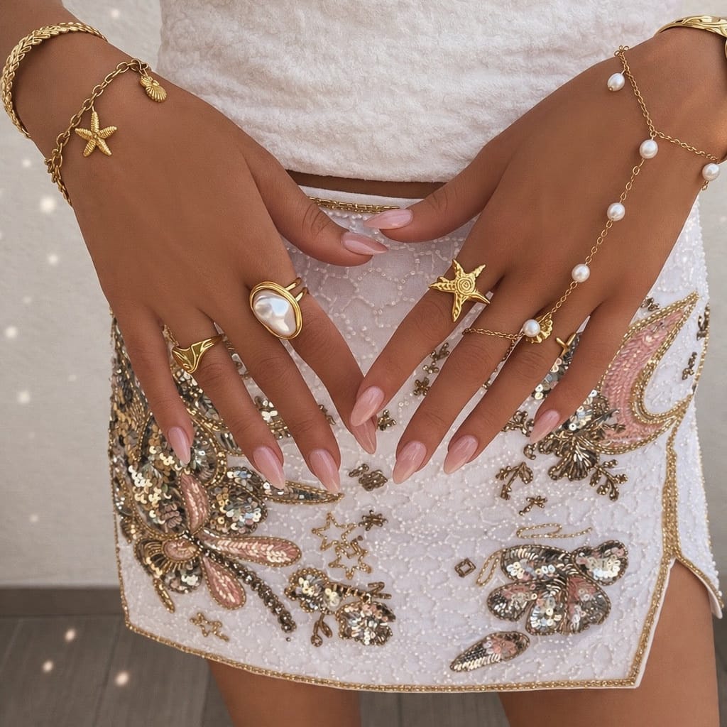 Bohomoon Stainless Steel Nori Hand Chain Bracelet