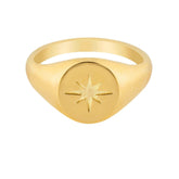 BohoMoon Stainless Steel North Star Signet Ring