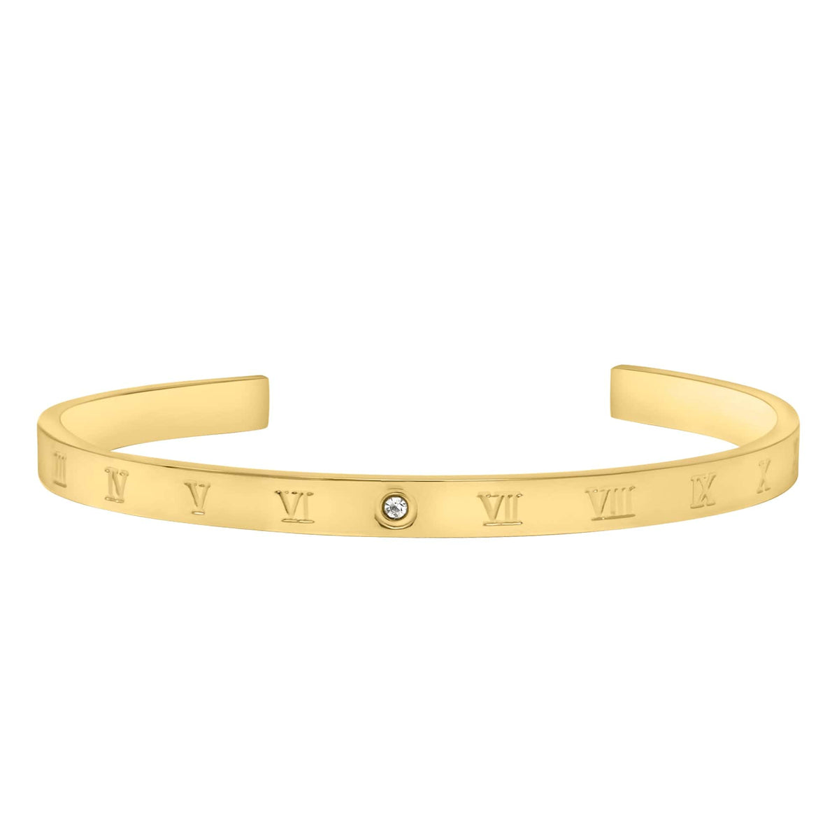 BohoMoon Stainless Steel Numerals Cuff Bracelet Gold