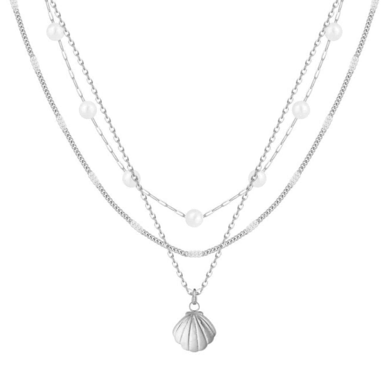 Bohomoon Stainless Steel Oasis Pearl Layered Necklace