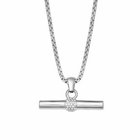 BohoMoon Stainless Steel Octavia Tbar Necklace Silver