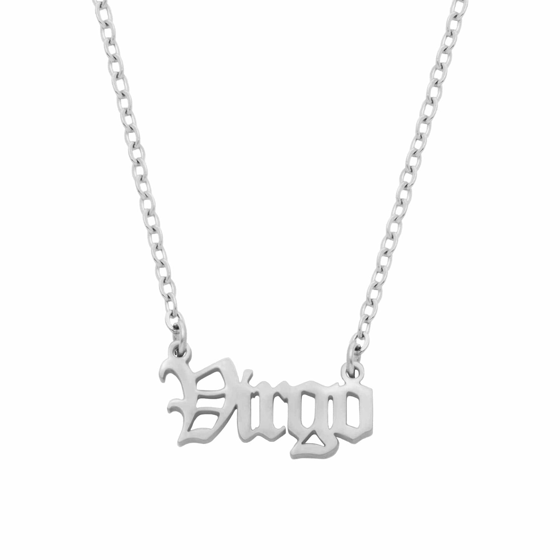 Bohomoon Stainless Steel Old English Zodiac Necklace