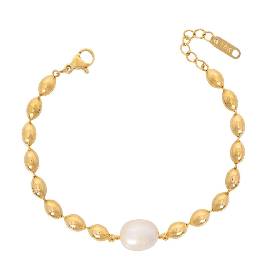 BohoMoon Stainless Steel Olivia Pearl Bracelet Gold