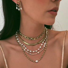 BohoMoon Stainless Steel Olivia Pearl Necklace