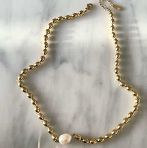 BohoMoon Stainless Steel Olivia Pearl Necklace