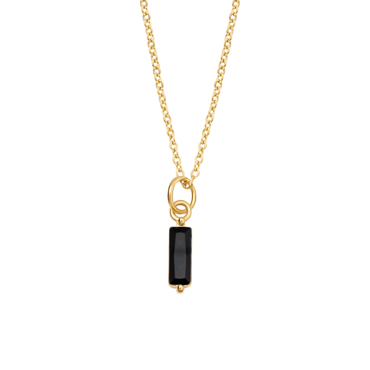 BohoMoon Stainless Steel Onyx Necklace Gold