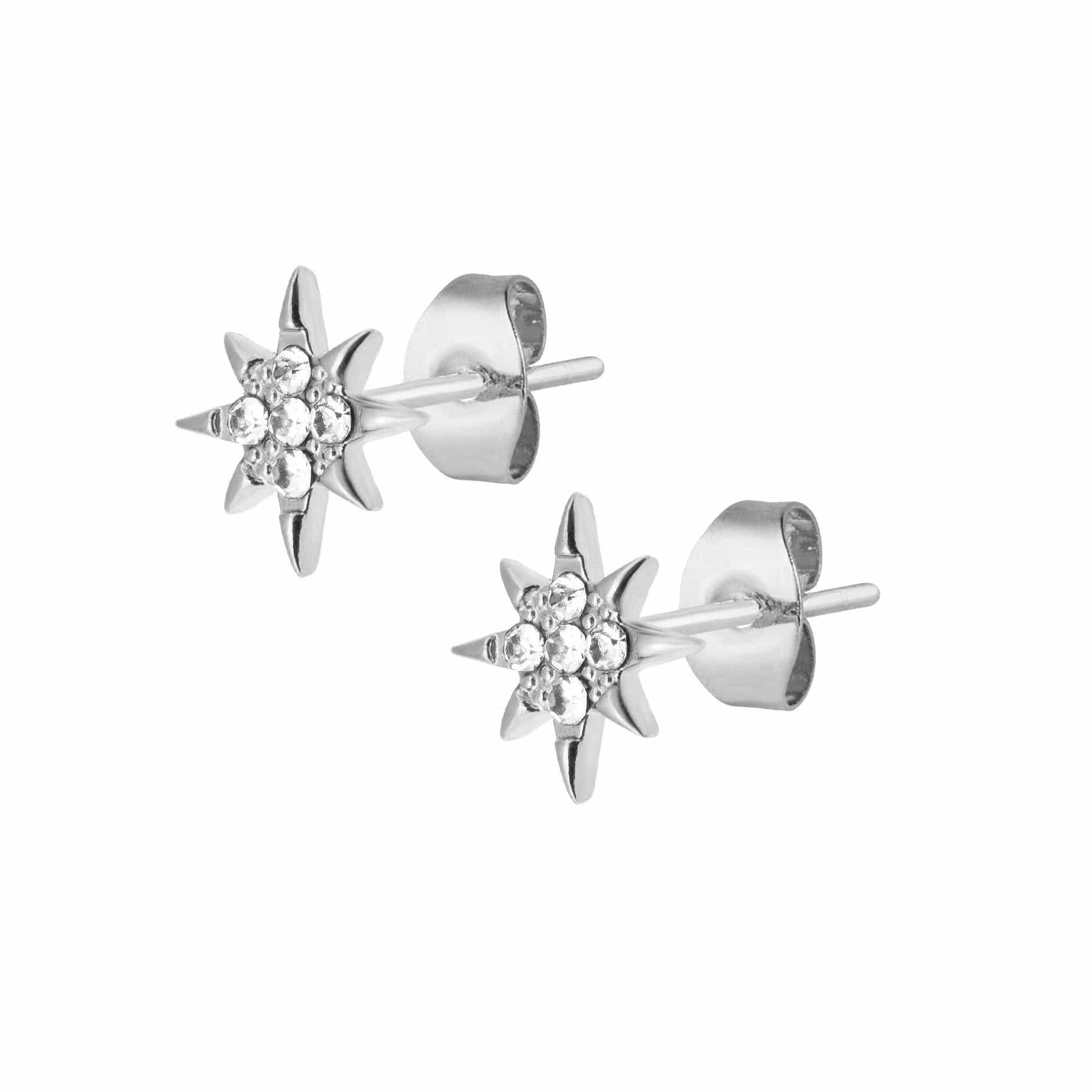 BohoMoon Stainless Steel Orion Stud Earrings Silver