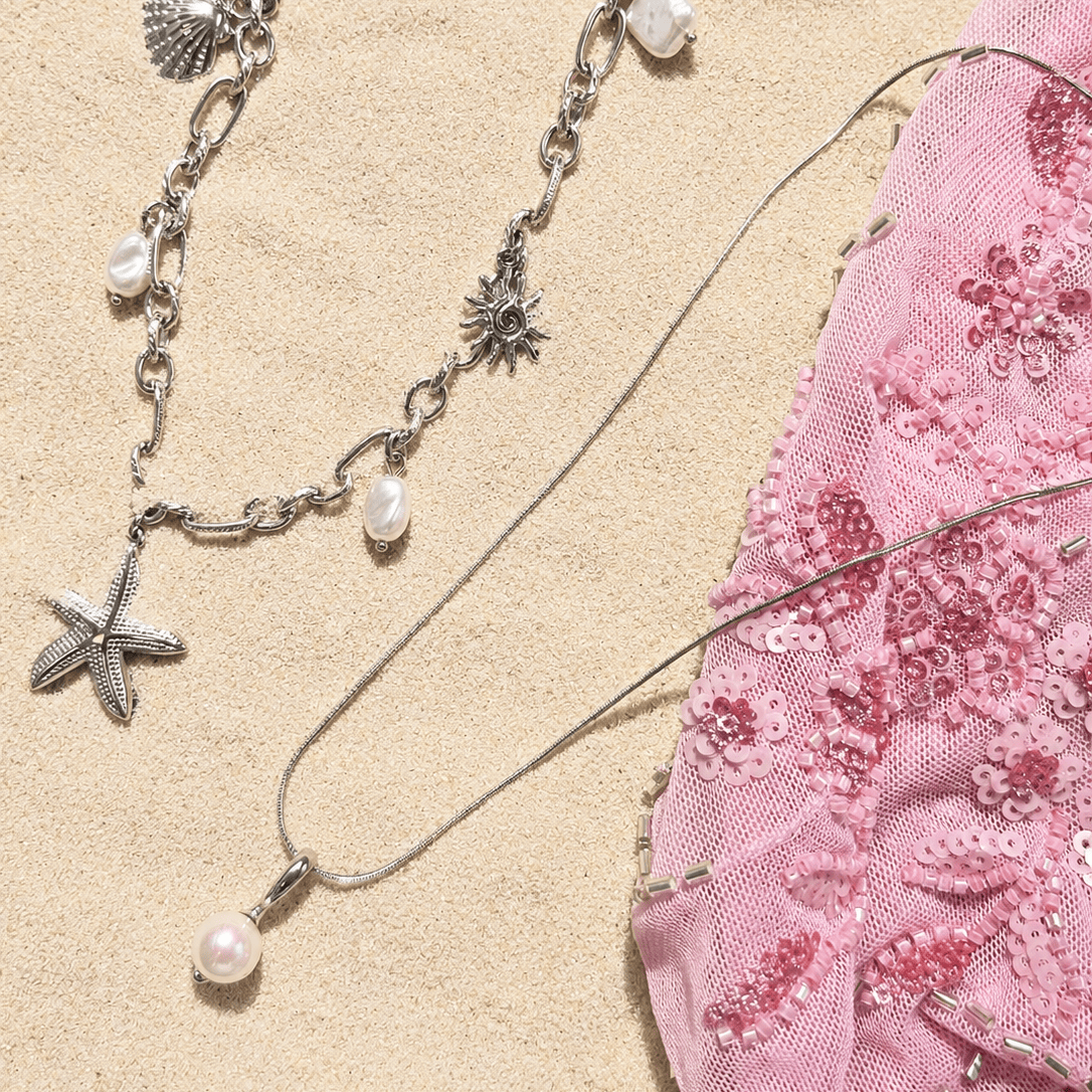 Bohomoon Stainless Steel Oscar Pearl Necklace