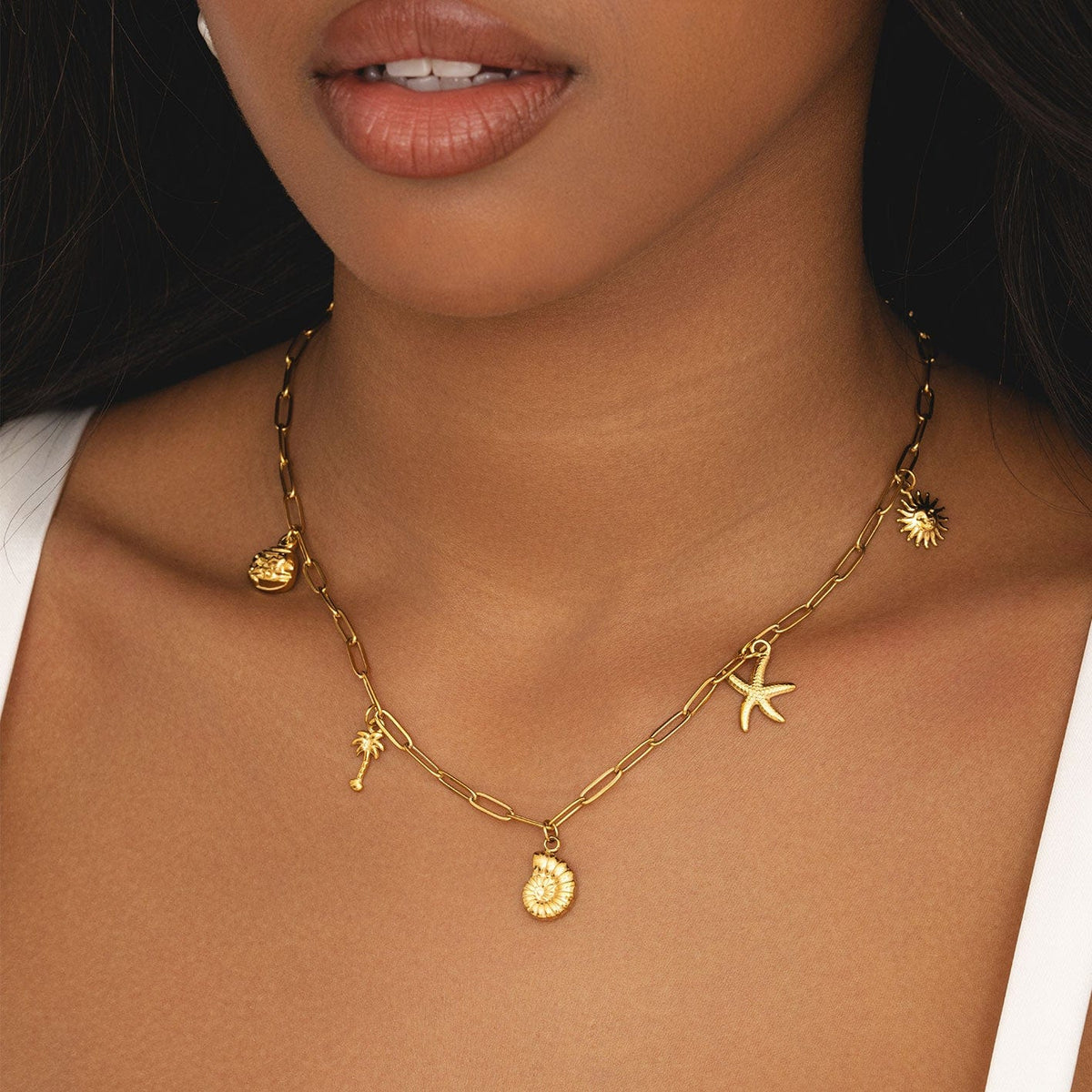 Bohomoon Stainless Steel Palm Charm Necklace