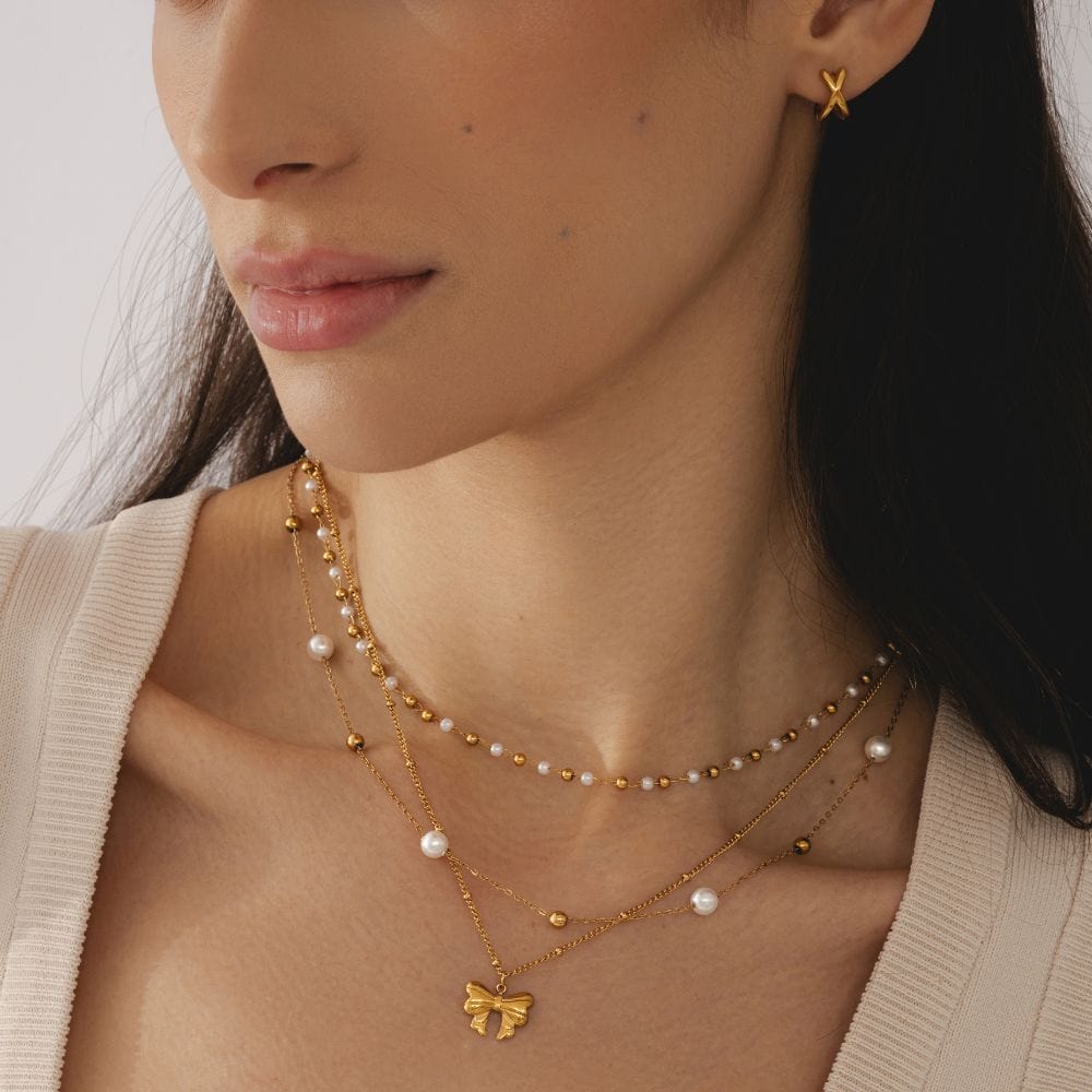 Bohomoon Stainless Steel Paradise Pearl Necklace
