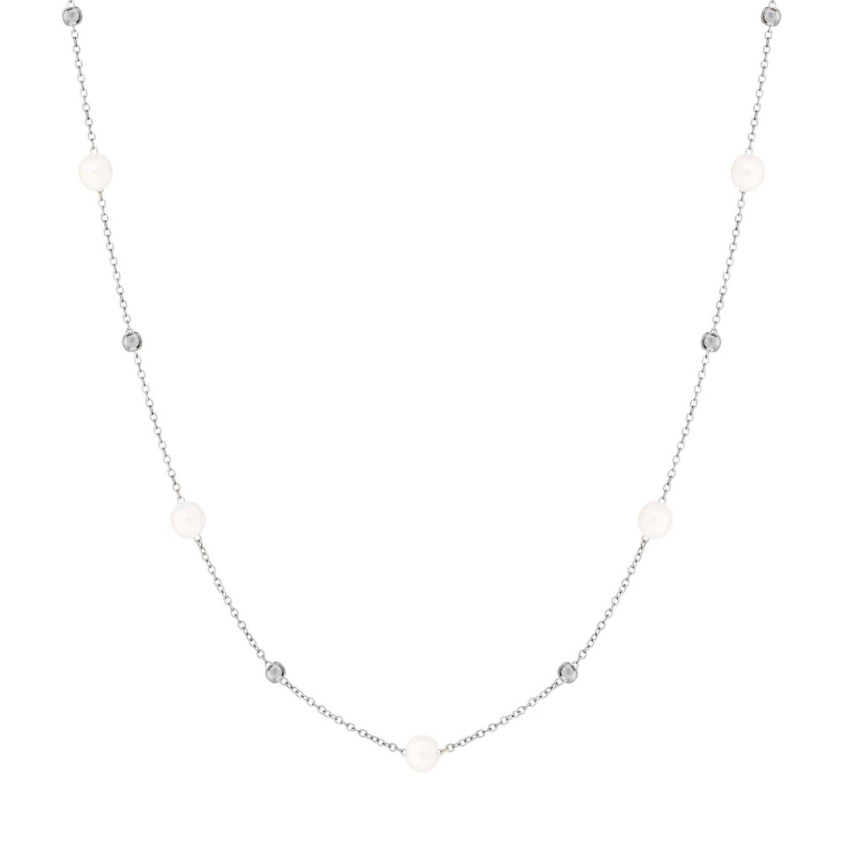 BohoMoon Stainless Steel Paradise Pearl Necklace Silver
