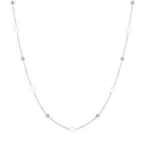 BohoMoon Stainless Steel Paradise Pearl Necklace Silver