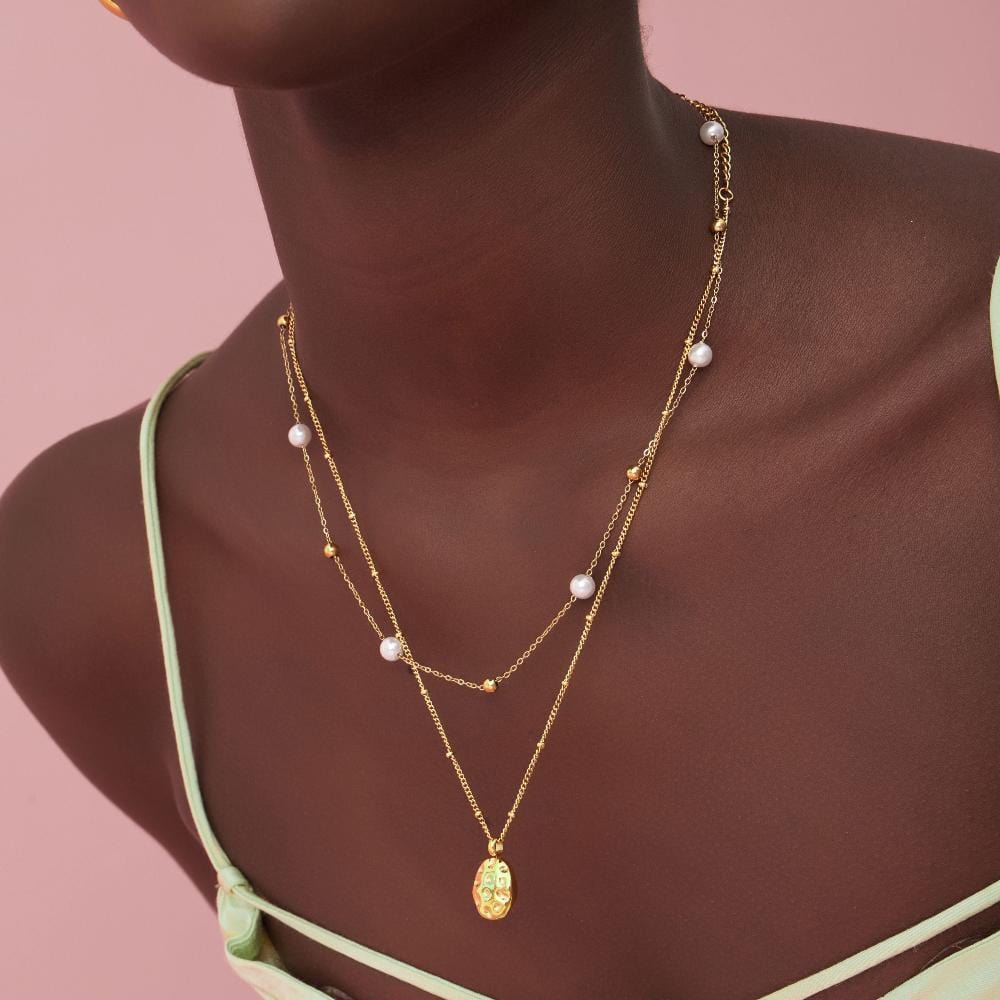 Bohomoon Paradise Pearl Necklace | Sweatproof & Tarnish Free