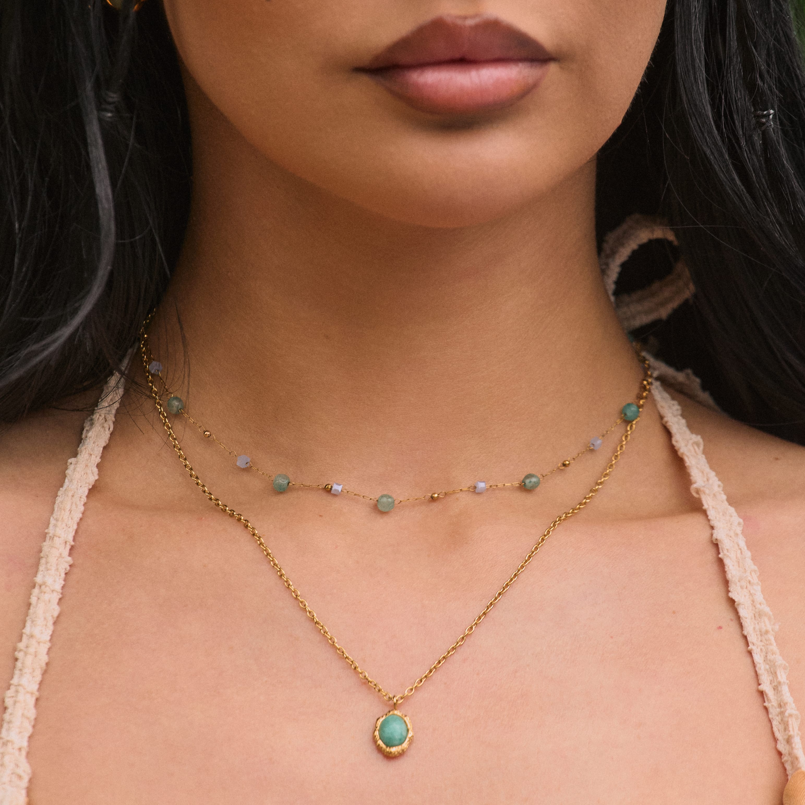 Bohomoon Stainless Steel Pastel Choker Necklace