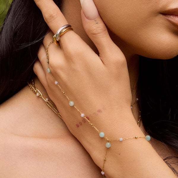 Bohomoon Stainless Steel Pastel Hand Chain Bracelet