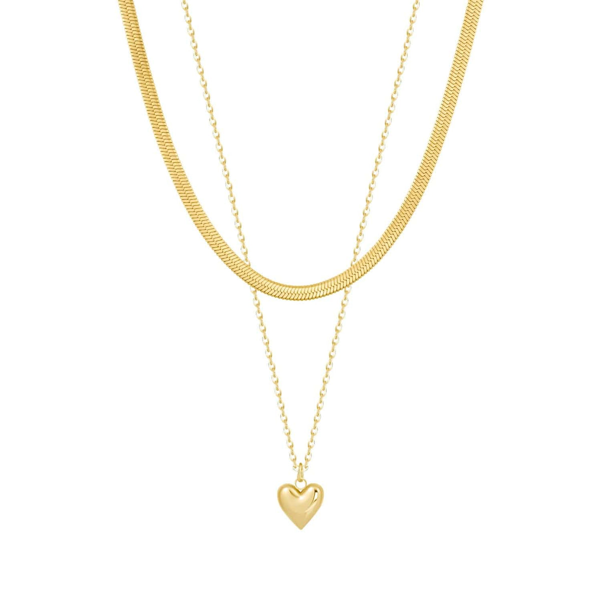 Bohomoon Stainless Steel Paulina Bubble Heart Layered Necklace
