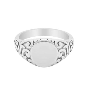 Bohomoon Stainless Steel Pennie Signet Ring