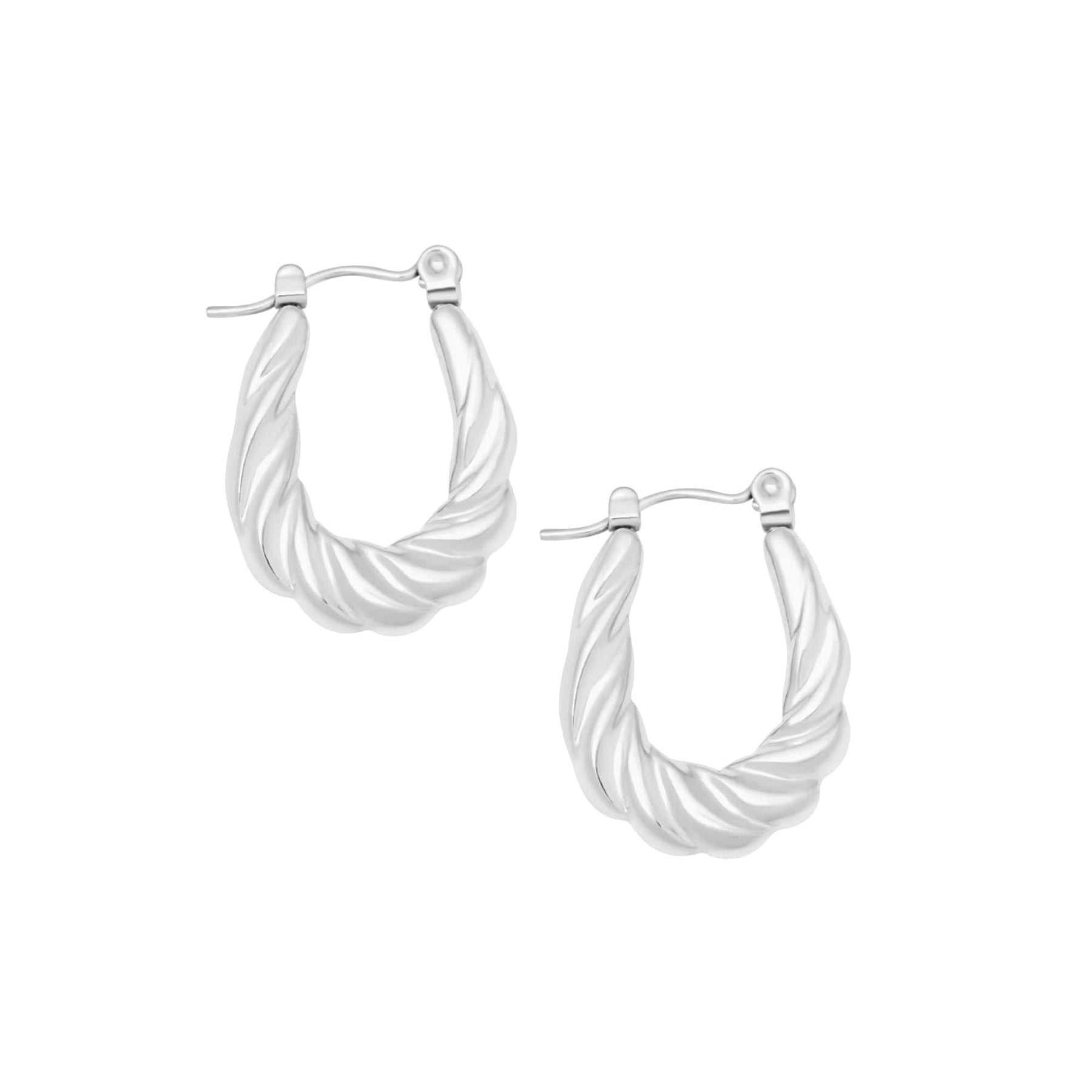 BohoMoon Stainless Steel Penny Hoop Earrings Silver