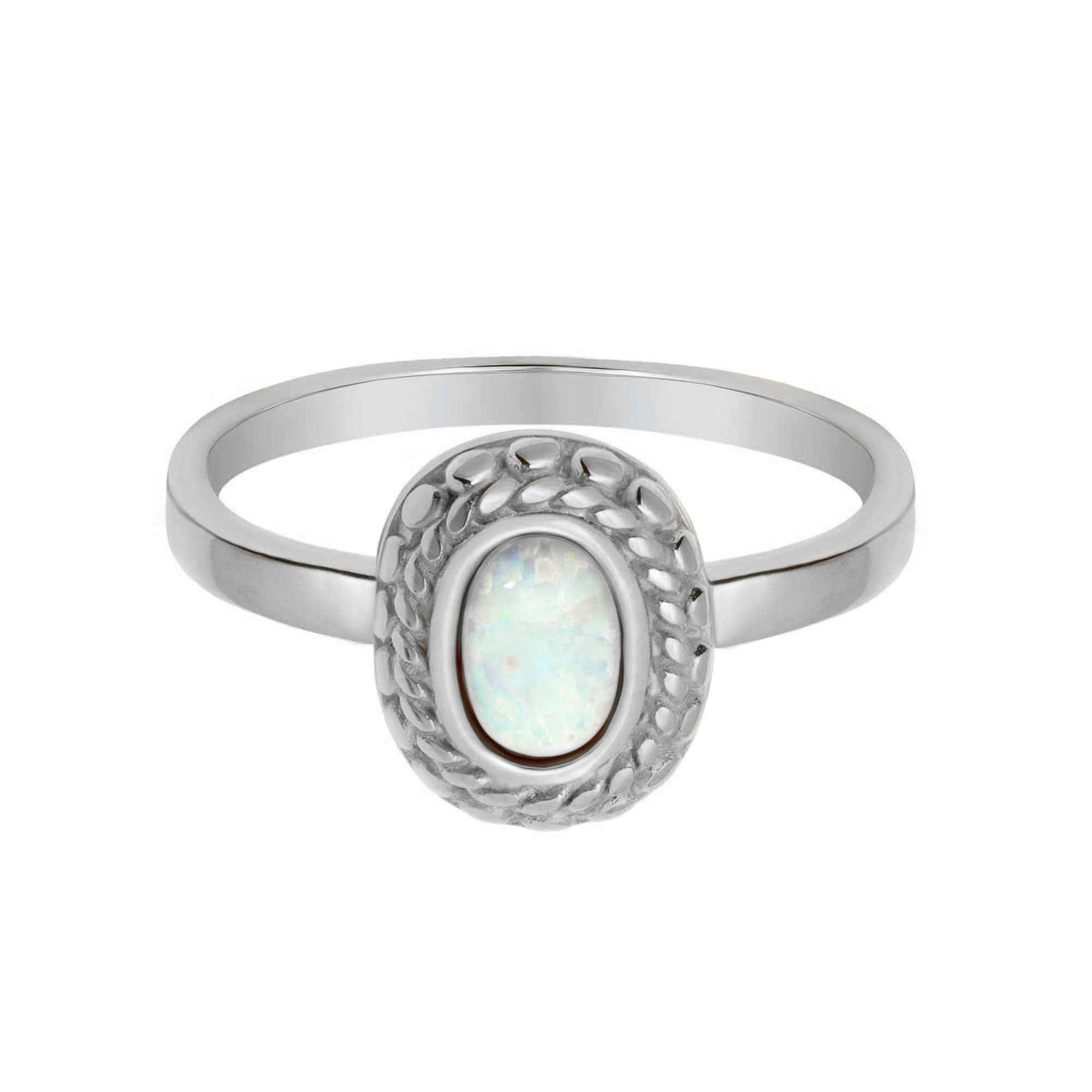 BohoMoon Stainless Steel Perrie Opal Ring Silver / US 6 / UK L / EUR 51 (small)