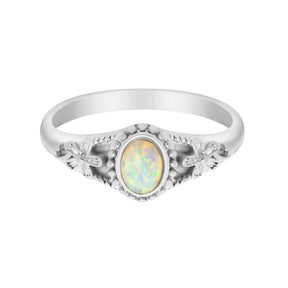 BohoMoon Stainless Steel Petal Opal Ring Silver / US 6 / UK L / EUR 51 (small)