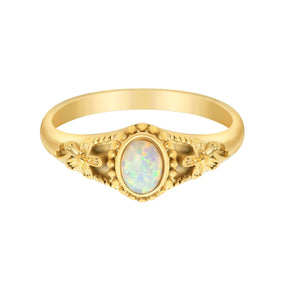 BohoMoon Stainless Steel Petal Opal Ring Gold / US 6 / UK L / EUR 51 (small)