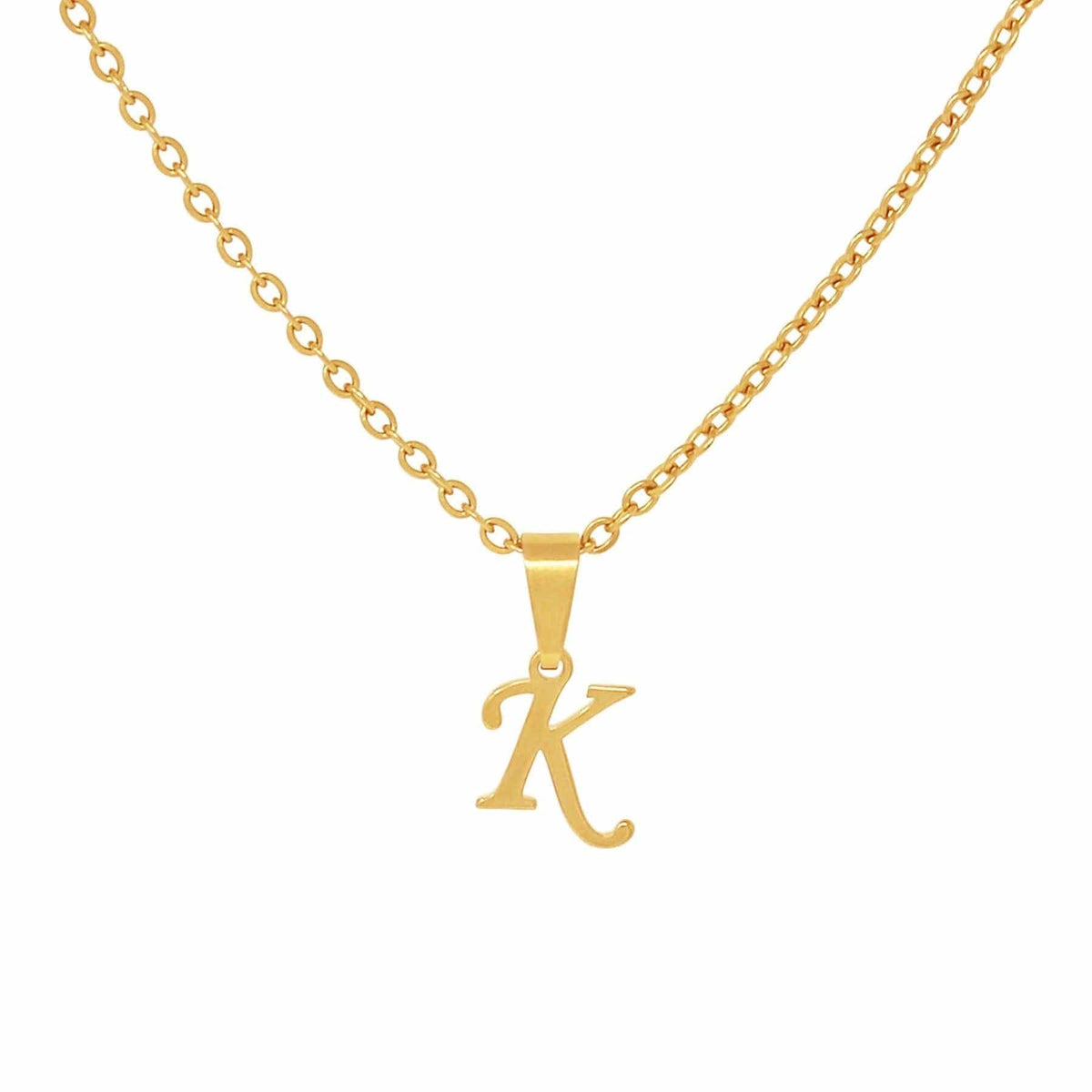 BohoMoon Stainless Steel Petite Initial Choker / Necklace Gold / A / Choker