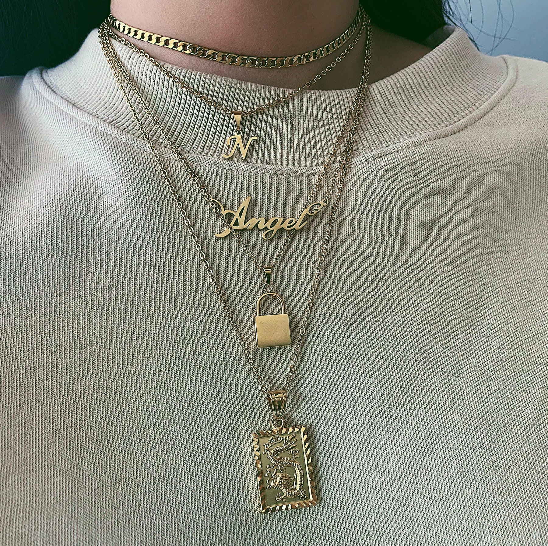 BOHOMOON Petite Initial Choker Necklace Waterproof Tarnish Free