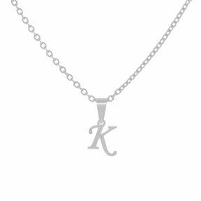 BohoMoon Stainless Steel Petite Initial Choker / Necklace Silver / A / Choker