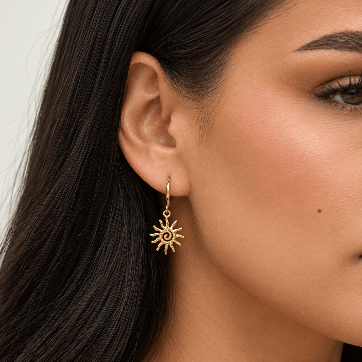 Bohomoon Stainless Steel Mini Ibiza Sun Hoop Earrings