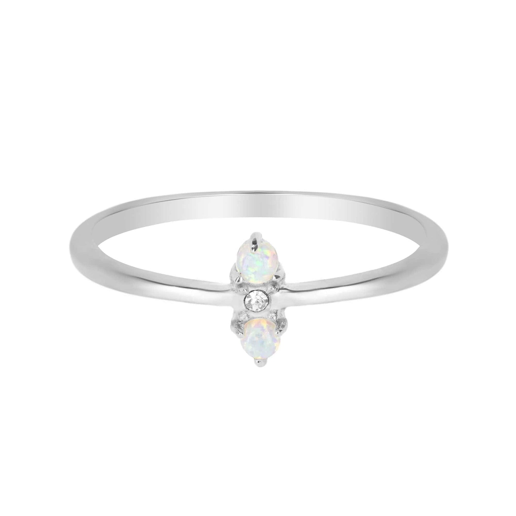 BohoMoon Stainless Steel Philipa Opal Ring Silver / US 6 / UK L / EUR 51 (small)