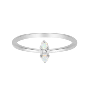 BohoMoon Stainless Steel Philipa Opal Ring Silver / US 6 / UK L / EUR 51 (small)