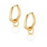 Bohomoon Stainless Steel Pia Pearl Hoop Earrings