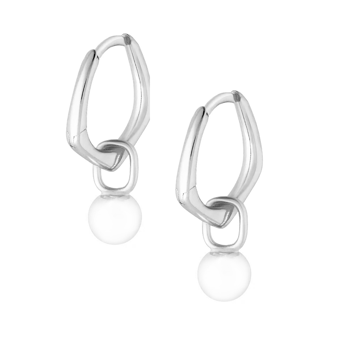 Bohomoon Stainless Steel Pia Pearl Hoop Earrings