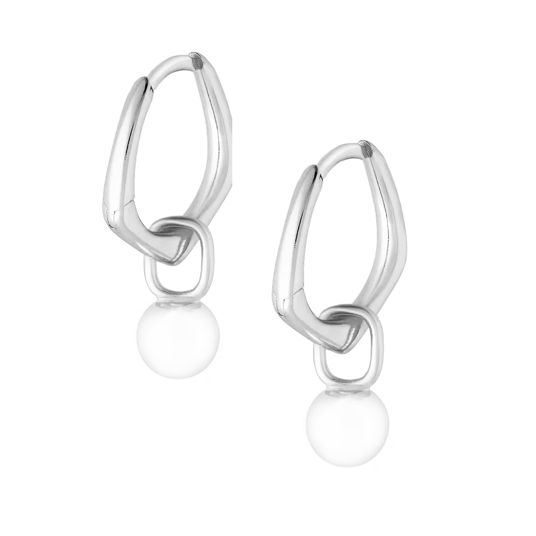 Bohomoon Stainless Steel Pia Pearl Hoop Earrings