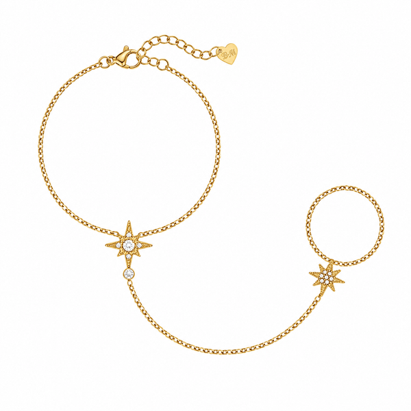 Bohomoon Stainless Steel Poppy Hand Chain Bracelet