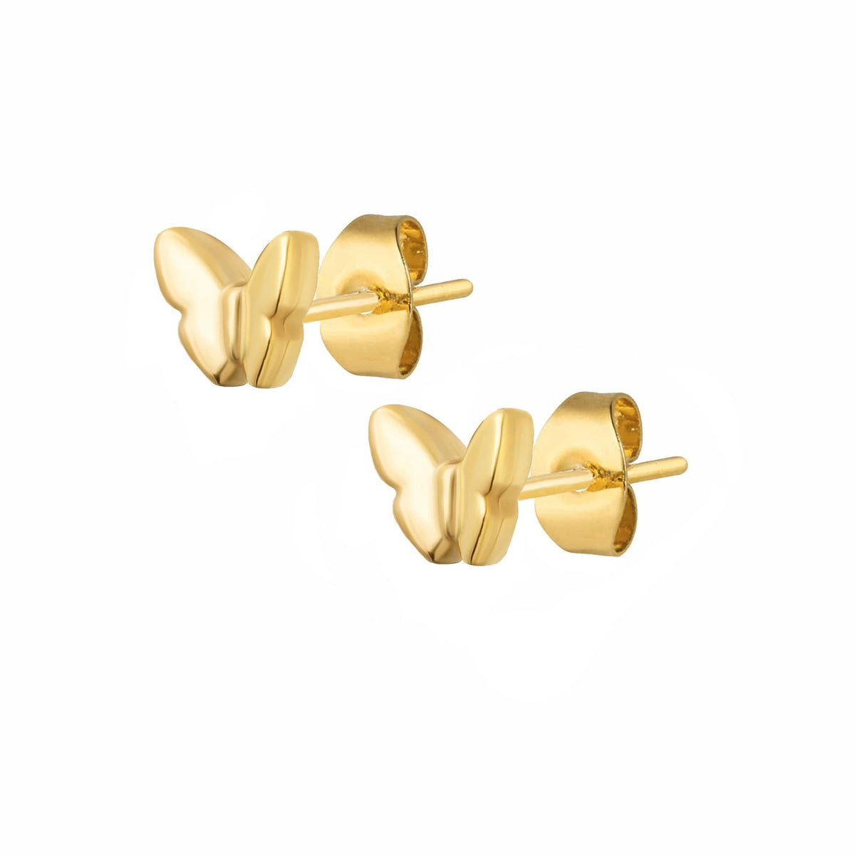 BohoMoon Stainless Steel Posie Butterfly Stud Earrings Gold