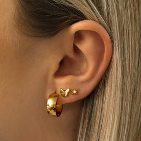 BohoMoon Stainless Steel Posie Butterfly Stud Earrings