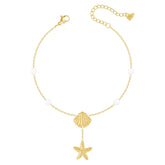 Bohomoon Stainless Steel Positano Pearl Anklet