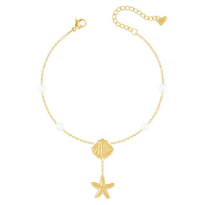 Bohomoon Stainless Steel Positano Pearl Anklet