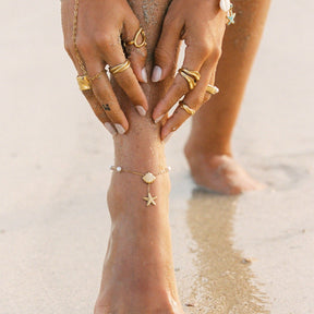 Bohomoon Stainless Steel Positano Pearl Anklet