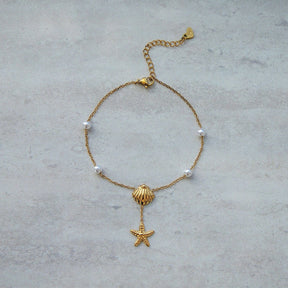 Bohomoon Stainless Steel Positano Pearl Anklet