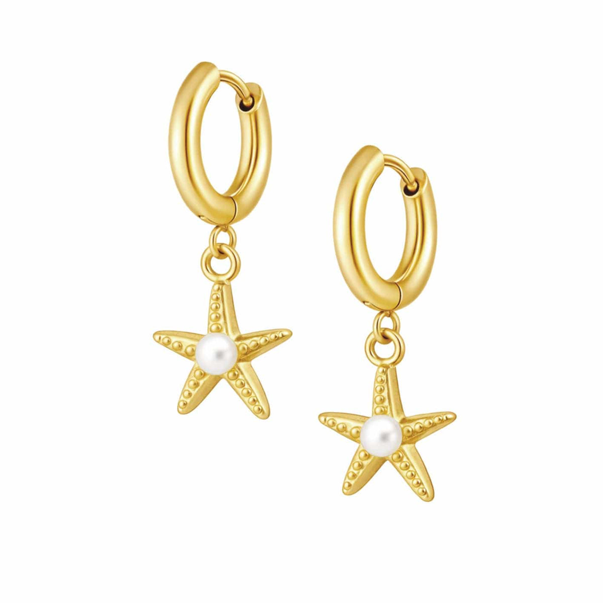 Bohomoon Stainless Steel Positano Pearl Starfish Earrings