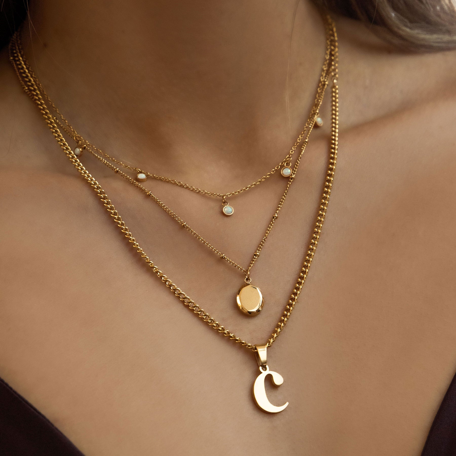 BOHOMOON Stainless Steel Power Initial Necklace