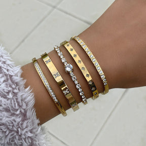 BohoMoon Stainless Steel Prizm Bracelet Gold