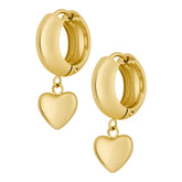 Bohomoon Stainless Steel Puffy Heart Hoop Earrings