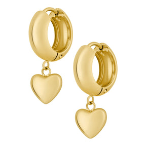 Bohomoon Stainless Steel Puffy Heart Hoop Earrings