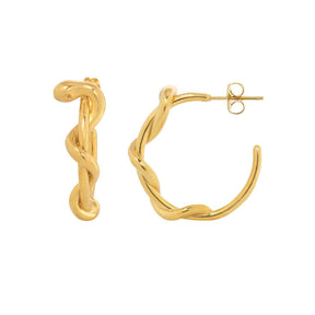 BohoMoon Stainless Steel Python Hoop Earrings Gold