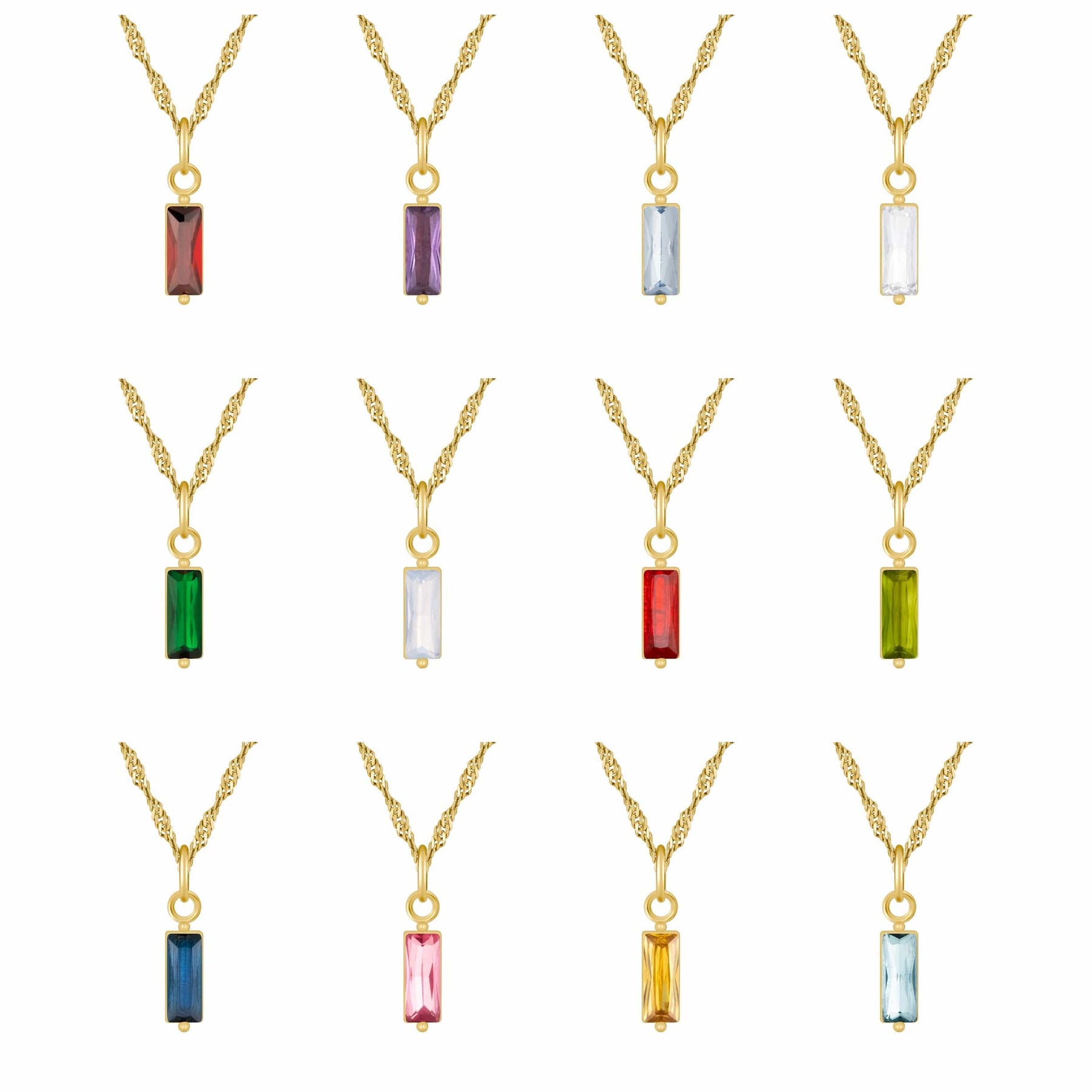 Bohomoon Stainless Steel Quartet Birthstone Necklace