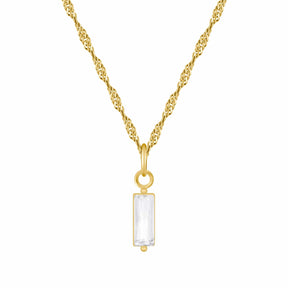 Bohomoon Stainless Steel Quartet Birthstone Necklace